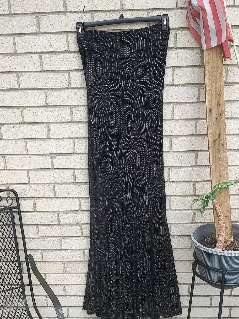 Black/With Silver Beaded- Elegant Evening Gown - Picture 2 of 10